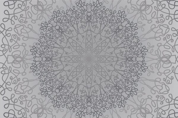Tapet ornament circular gri