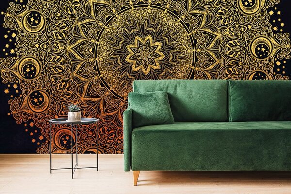Tapet Mandala de aur orientală