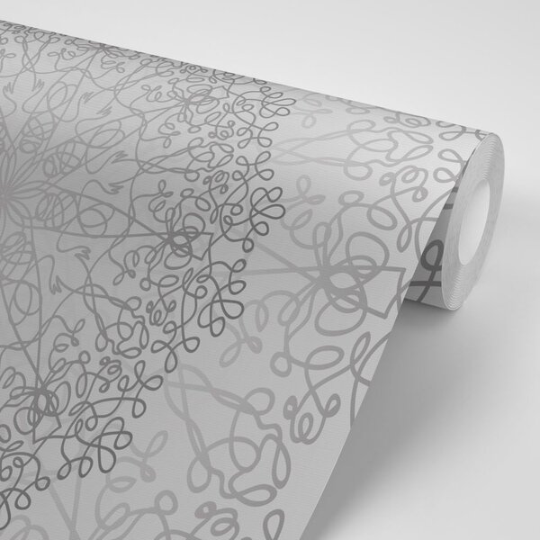Tapet ornament circular gri
