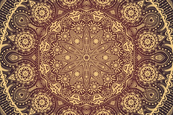 Tapet Mandala decorativă cu dantelă în vișiniu