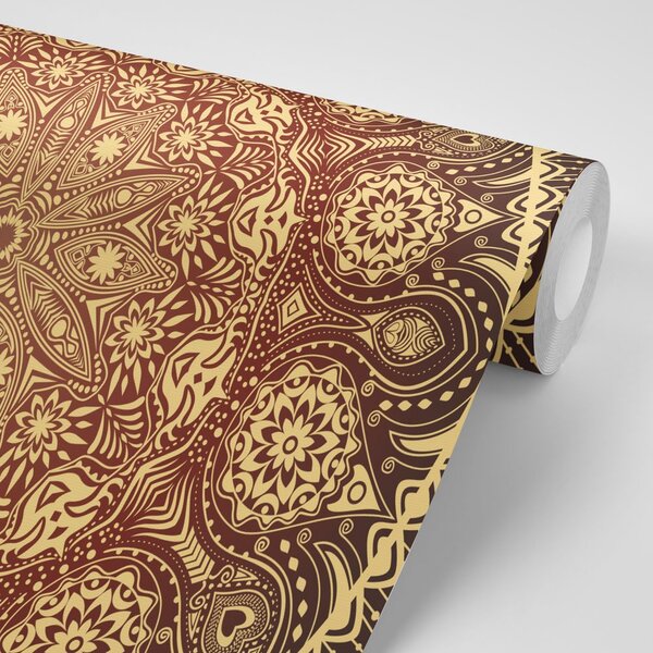 Tapet Mandala decorativă cu dantelă în vișiniu