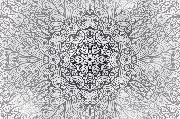 Tapet Mandale etnică în design alb-negru