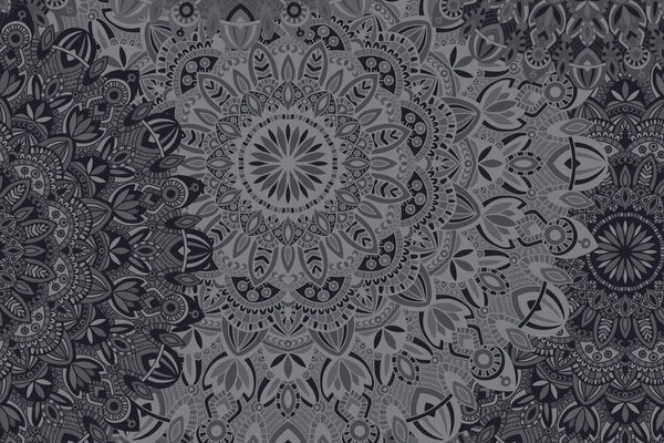Tapet Mandale elegantă în design alb-negru