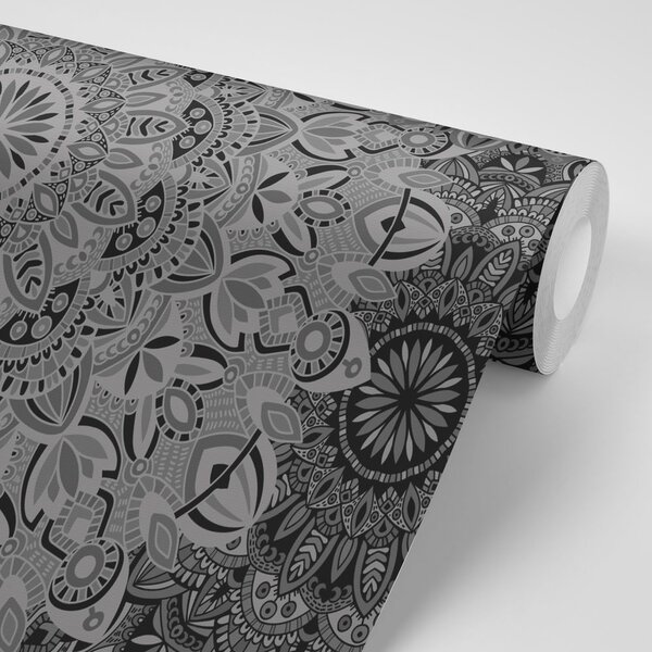 Tapet Mandale elegantă în design alb-negru