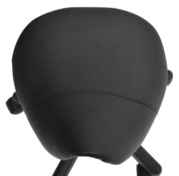 HOMCOM Scaun Rotativ cu Roți, Scaun pentru Coafor și Estetician cu Înălțime Ajustabilă, Tapițat cu Piele Ecologică, 35x38x43-55 cm, Negru