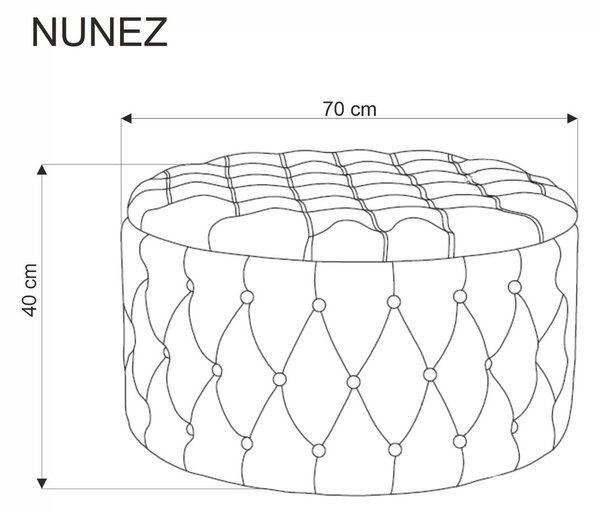 Taburet NUNEZ, stofa catifelata roz, cu spatiu depozitare, 70x70x40 cm