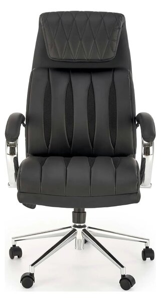 Scaun birou ROMANO, negru, piele ecologica/metal, 65x72x113/121 cm