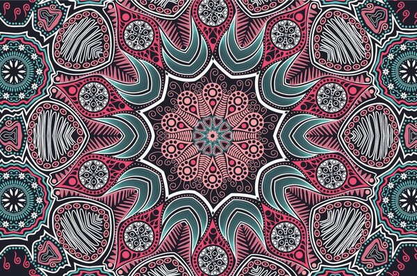 Tapet Mandala indiană cu model floral