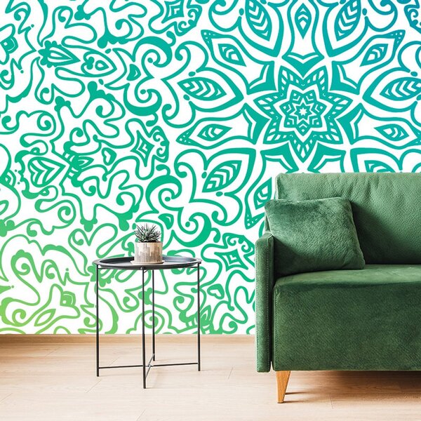 Tapet Mandala albastru-verde