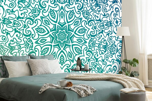 Tapet Mandala albastru-verde