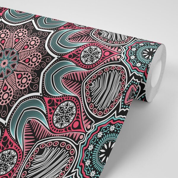 Tapet Mandala indiană cu model floral