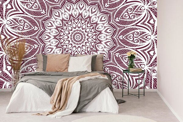 Tapet Mandala de armonie pe fundal roz