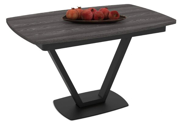 Masa extensibila NIKA, negru, ceramica/metal, 125/165x80x75 cm