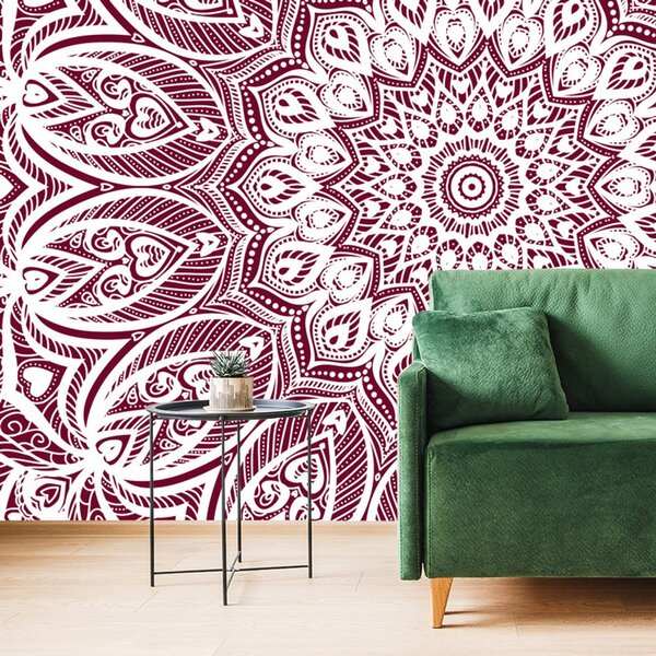 Tapet Mandala de armonie pe fundal roz