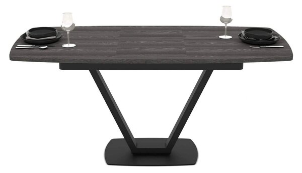 Masa extensibila NIKA, negru, ceramica/metal, 125/165x80x75 cm