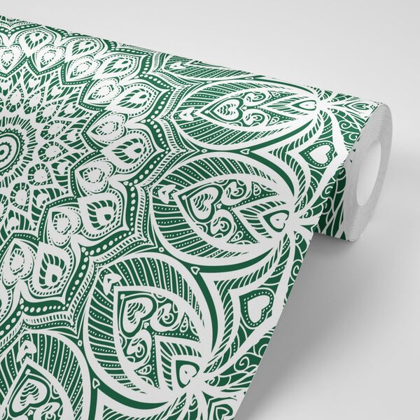 Tapet Mandala de armonie pe fundal verde