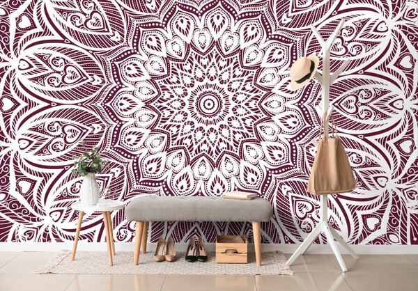 Tapet Mandala de armonie pe fundal roz
