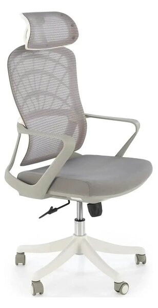 Scaun birou VESUVIO 2, gri/alb, stofa/panza/polipropilena, 59x59x115/1