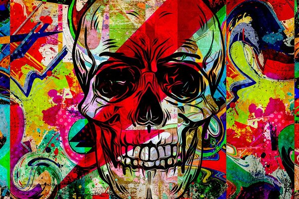 Tapet craniu în design graffiti
