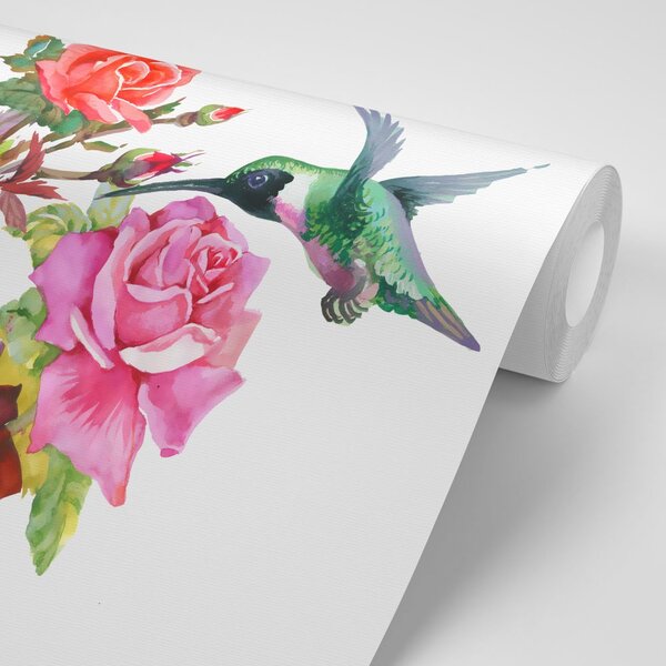 Tapet colibri cu flori