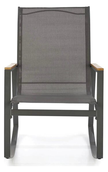 Scaun de gradina ZLATAN, gri inchis, plasa/polipropilena/metal, 62x86x