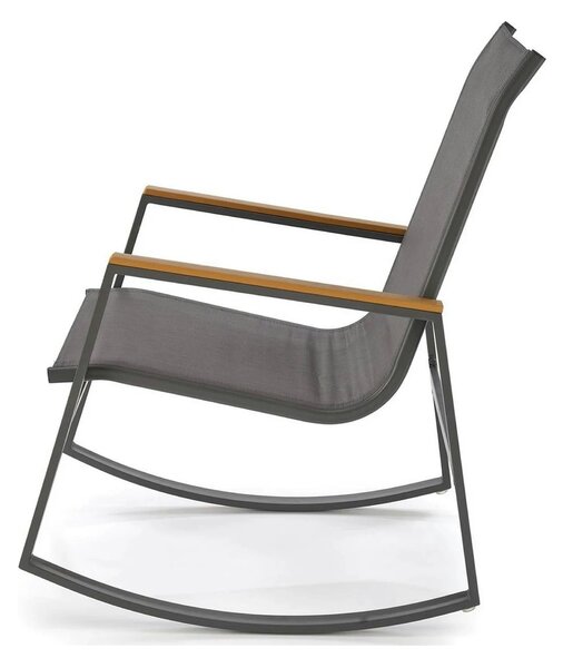 Scaun de gradina ZLATAN, gri inchis, plasa/polipropilena/metal, 62x86x
