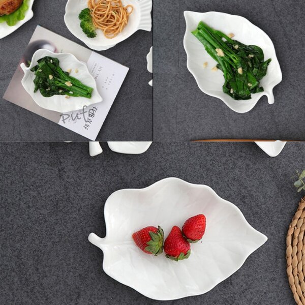 Set 4 boluri din portelan Pufo pentru aperitive, desert, sosiera, cu lingurite, albe
