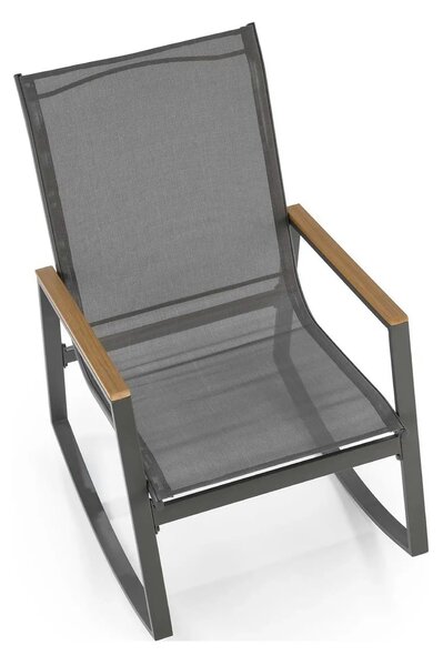 Scaun de gradina ZLATAN, gri inchis, plasa/polipropilena/metal, 62x86x