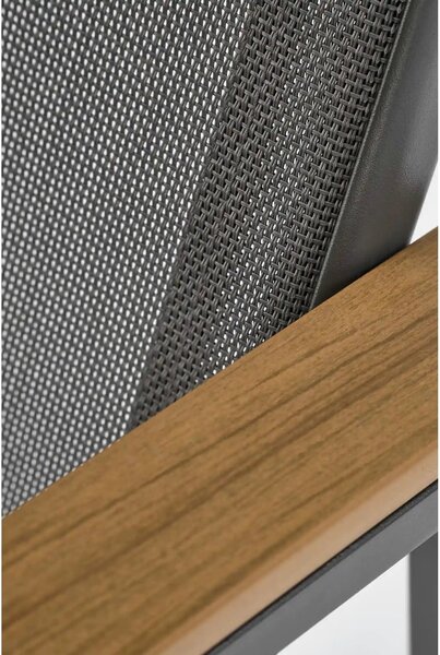 Scaun de gradina ZLATAN, gri inchis, plasa/polipropilena/metal, 62x86x