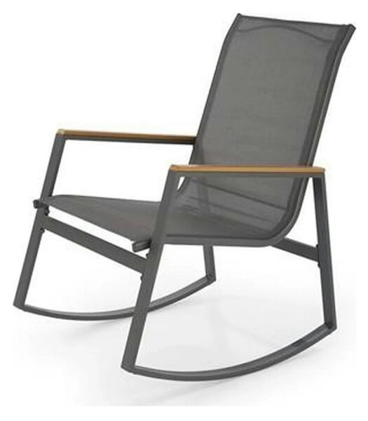 Scaun de gradina ZLATAN, gri inchis, plasa/polipropilena/metal, 62x86x