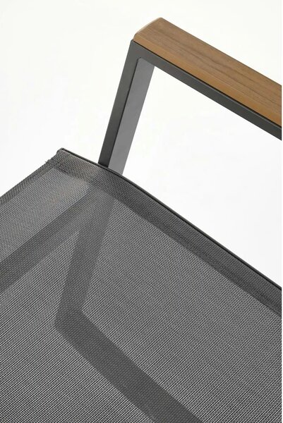 Scaun de gradina ZLATAN, gri inchis, plasa/polipropilena/metal, 62x86x