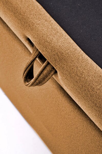 Pat ASENTO 160x200, stofa catifelata galben mustar - Element 8, cu sup