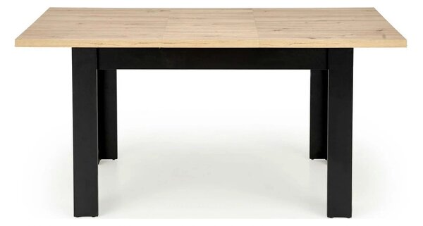 Masa extensibila BAGIO, stejar/negru, PAL laminat, 120/160x80x77 cm
