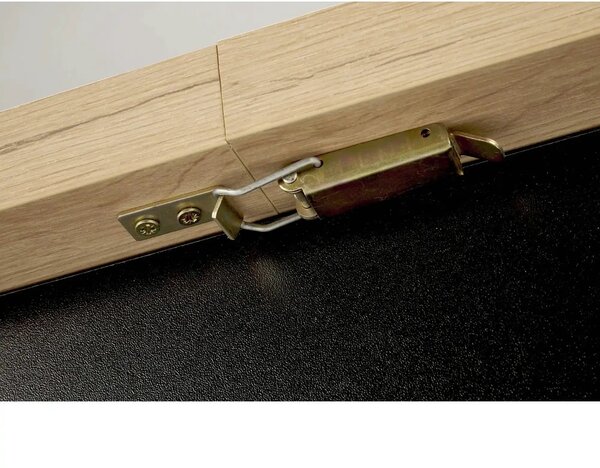 Masa extensibila BAGIO, stejar/negru, PAL laminat, 120/160x80x77 cm