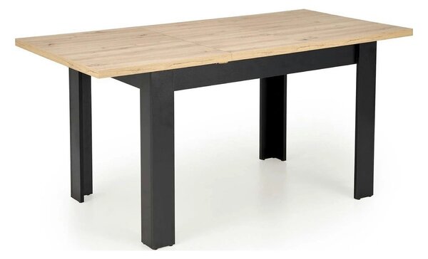 Masa extensibila BAGIO, stejar/negru, PAL laminat, 120/160x80x77 cm