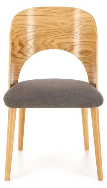 Scaun CADIZ, stejar/gri, stofa/placaj/lemn, 52x58x83 cm
