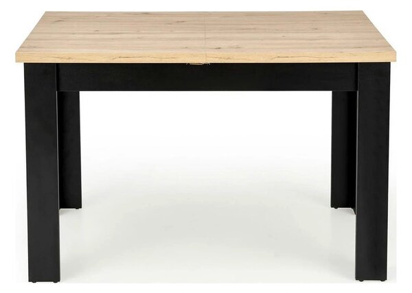 Masa extensibila BAGIO, stejar/negru, PAL laminat, 120/160x80x77 cm