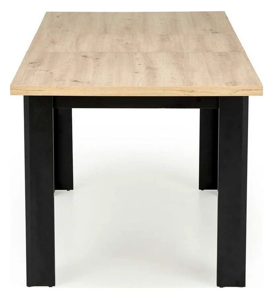 Masa extensibila BAGIO, stejar/negru, PAL laminat, 120/160x80x77 cm