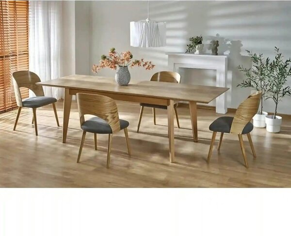 Masa extensibila EDMONDO, stejar, PAL laminat/furnir, 160/240x90x75 cm