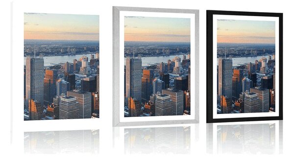 Poster cu passepartout panorama orașului New York