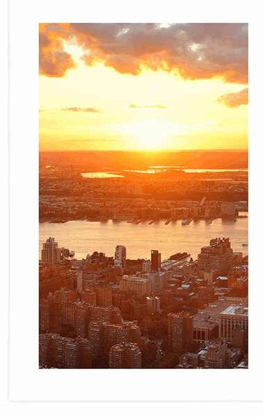 Poster cu passepartout apus de soare deasupra New York-ului