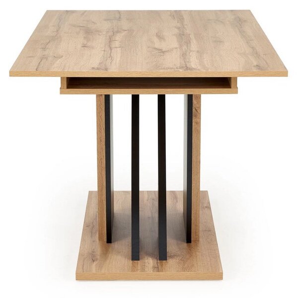 Masa living moderna FABIANO, stejar/negru, PAL laminat, 130/175x85x76