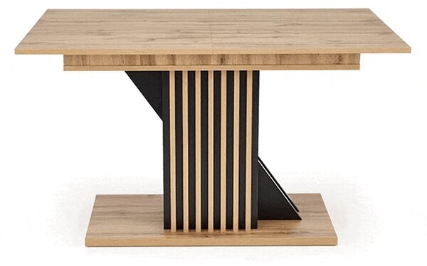 Masa living moderna FABIANO, stejar/negru, PAL laminat, 130/175x85x76