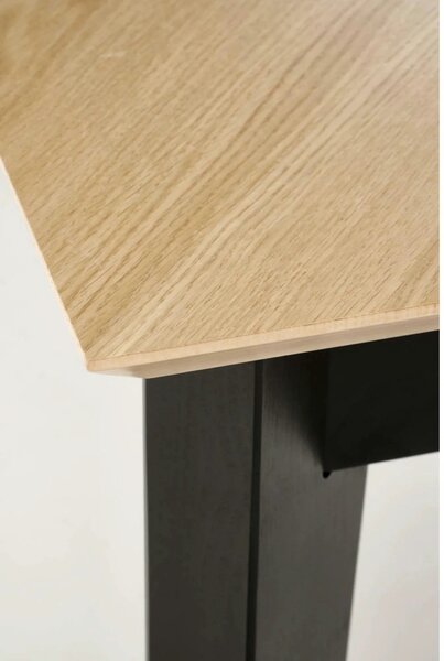 Masa extensibila EDMONDO, stejar/negru, PAL laminat/furnir, 160/240x90