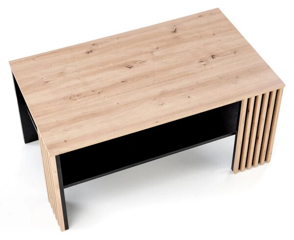 Masuta cafea FEMINA, stejar/negru, PAL laminat, 110x65x52 cm
