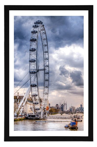 Poster cu passepartout Londra unică și râul Tamisa