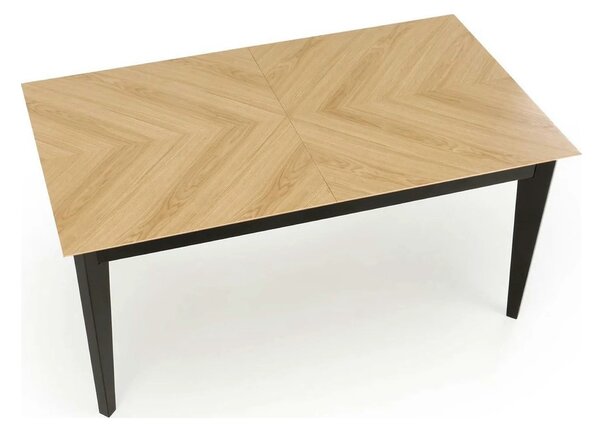 Masa extensibila EDMONDO, stejar/negru, PAL laminat/furnir, 160/240x90