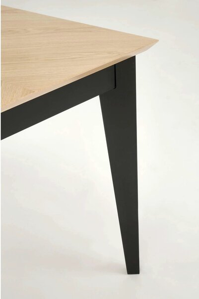 Masa extensibila EDMONDO, stejar/negru, PAL laminat/furnir, 160/240x90