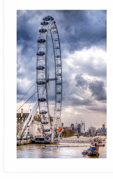 Poster cu passepartout Londra unică și râul Tamisa