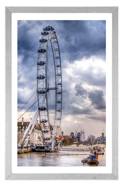 Poster cu passepartout Londra unică și râul Tamisa